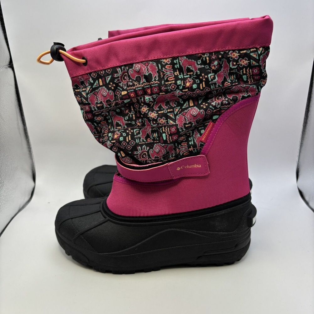 Columbia Powderbug Plus II Print Snow Boot Toddler Pink‎ Canvas Size 6